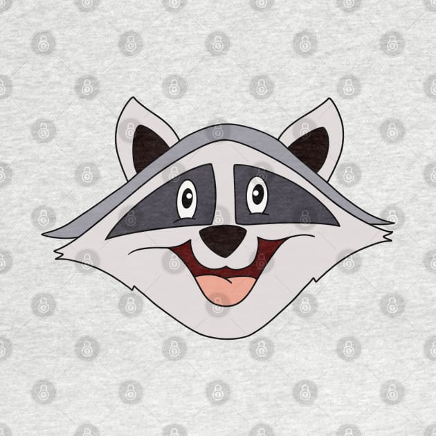 Raccoon funny head, cute animal t shirt, Happy Raccoon face by PrimeStore